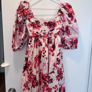Abercombie Floral Puff Sleeve Dress S